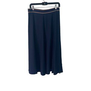 Paul Smith Womens Skirt Size 42 Blue Striped Waistband Midi Pleated Classic